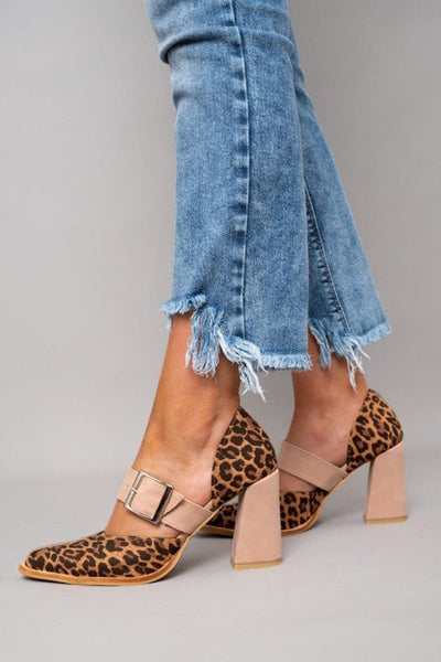 Avano™ | Elegant leopard suede sandals with a stable heel and superior comfort