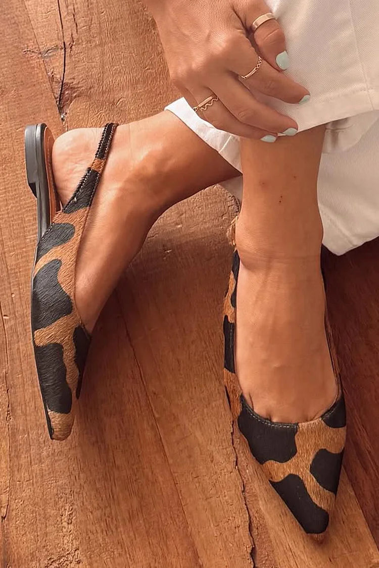LEONORA | Elegant Pointed Slingbacks with Animal Print for a Unique Style