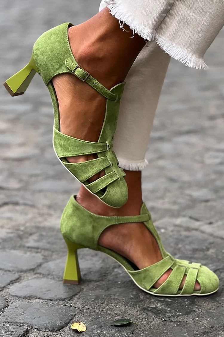 LIVIA | Elegant Mid-Heel Sandals with Crossover Design