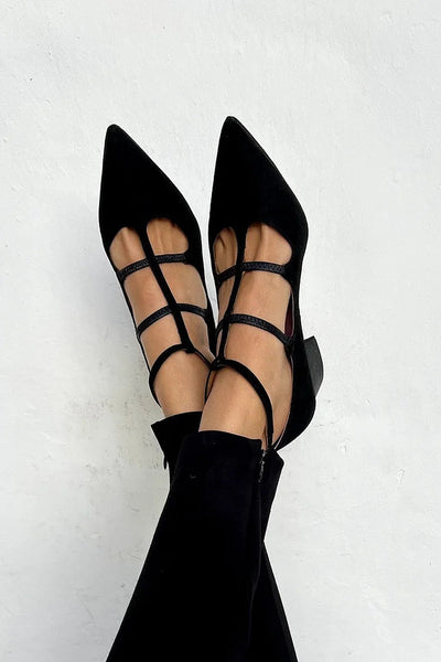 BENEDETTA |  Elegant lace-up pointed ballerinas for a refined look