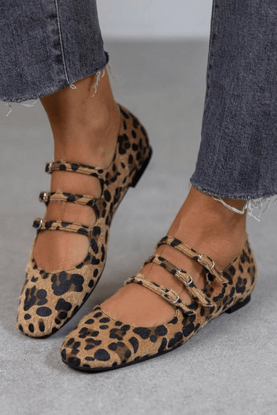 Adonise | Elegant Ballet Flats with Animal Print