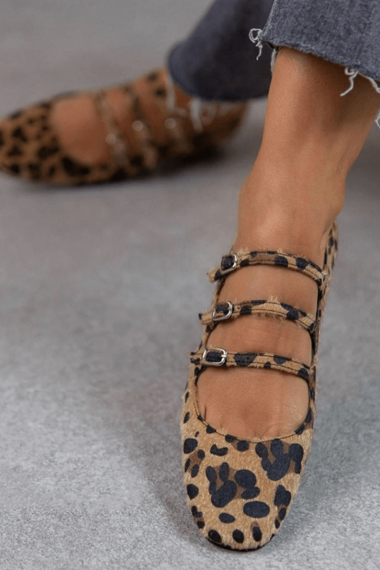 Adonise | Elegant Ballet Flats with Animal Print