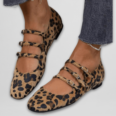 Adonise | Elegant Ballet Flats with Animal Print