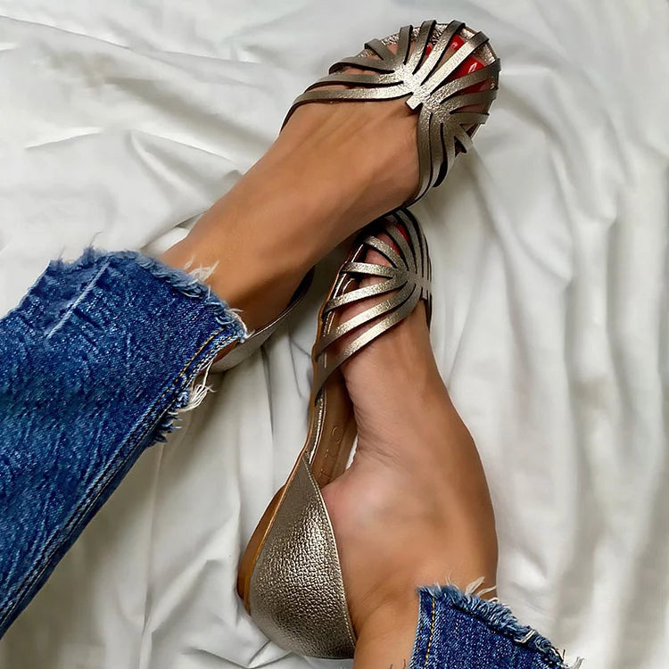 LIA Open Toe Cutout Ballet Flats - Stylish and Fashionable Shoes