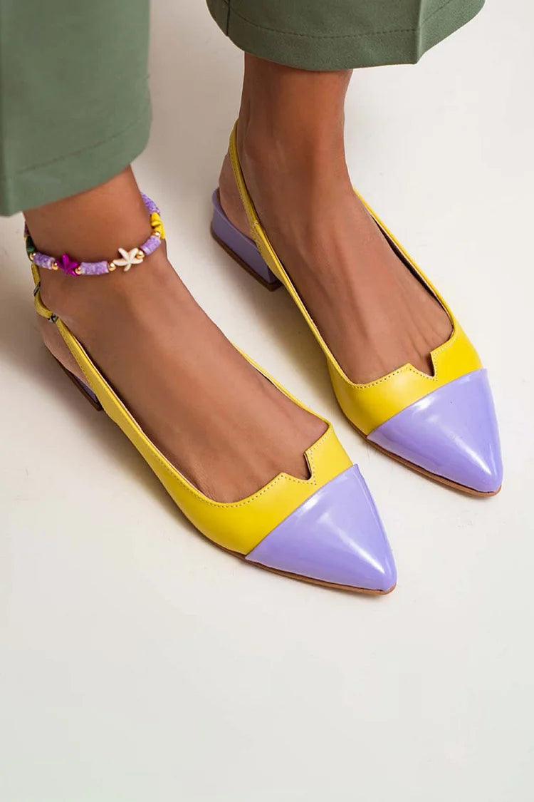 VITTORIA | Elegant ballerinas with toe cap and two-tone details for a refined style
