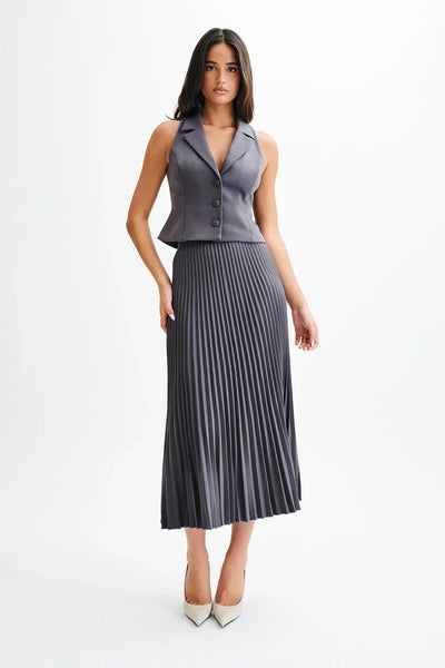 Pleated Midi Skirt