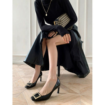 Teona™ | Elegant sandals with a square toe and medium heel for a refined style