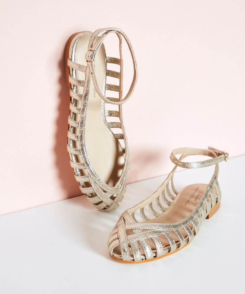 GIADA| Elegant woven ballerina with strap for a sophisticated style