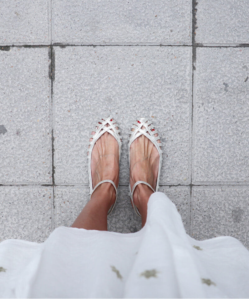 GIADA| Elegant woven ballerina with strap for a sophisticated style