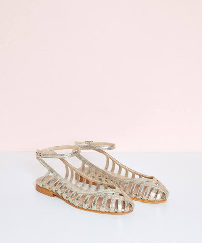 GIADA| Elegant woven ballerina with strap for a sophisticated style