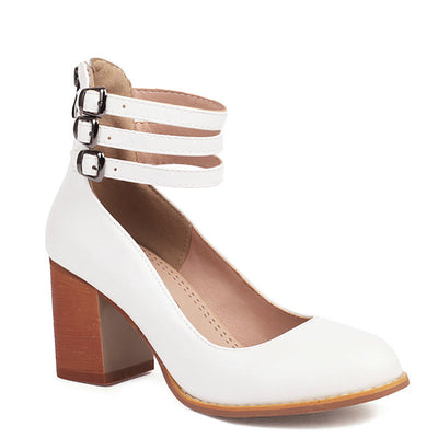 Caa™ | Elegant smooth sandals with ankle strap and thick heel for a sophisticated look