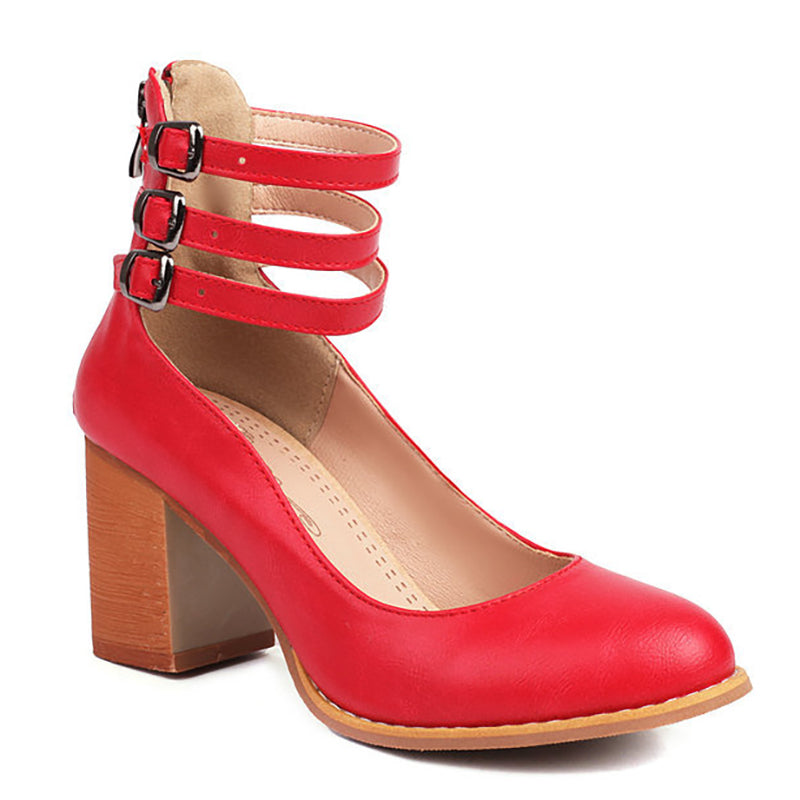 Caa™ | Elegant smooth sandals with ankle strap and thick heel for a sophisticated look